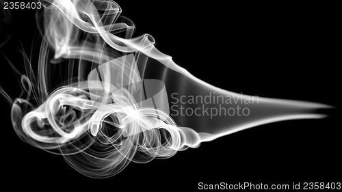 Image of White abstract smoke pattern and curves 