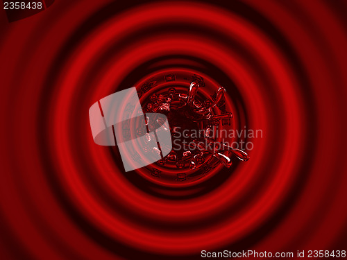 Image of Splash of red colorful liquid with crown