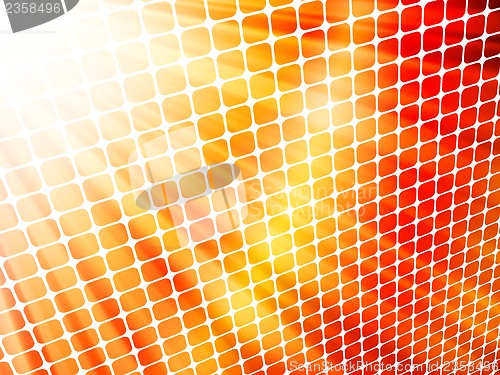 Image of Red yellow rays light 3D mosaic. EPS 10