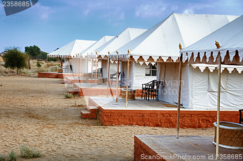 Image of Tents in the Indian desert - tourist camp