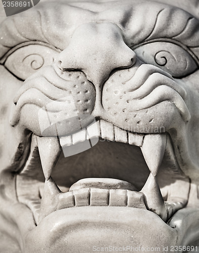 Image of Stone lion head - marble statue