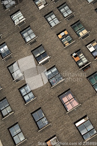 Image of Windows of an old brick house