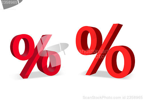 Image of two big red percent signs