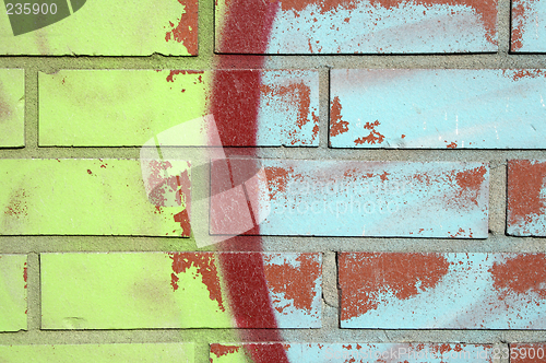 Image of Colorful graffiti on a brick wall