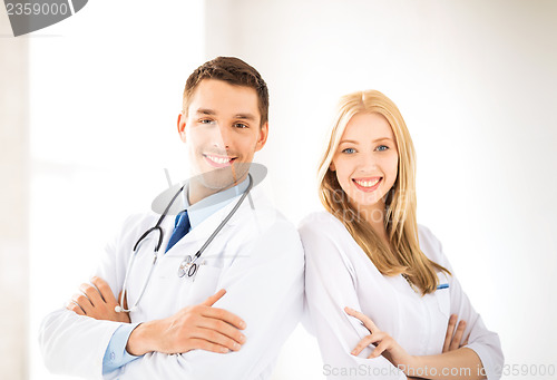 Image of two young attractive doctors