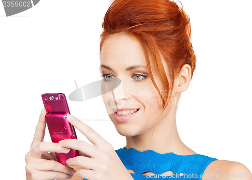 Image of woman with cell phone