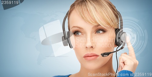 Image of futuristic female helpline operator