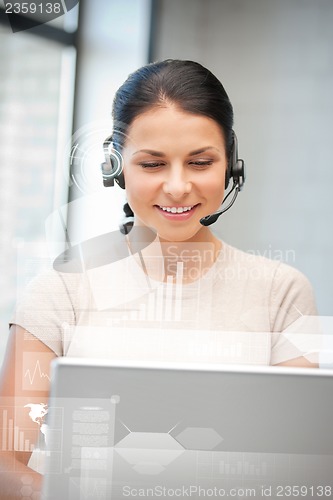 Image of futuristic female helpline operator