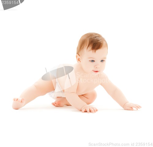 Image of crawling curious baby