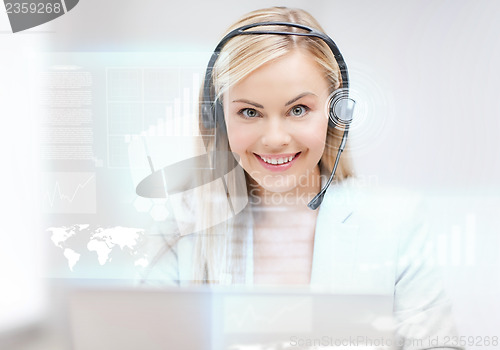 Image of futuristic female helpline operator