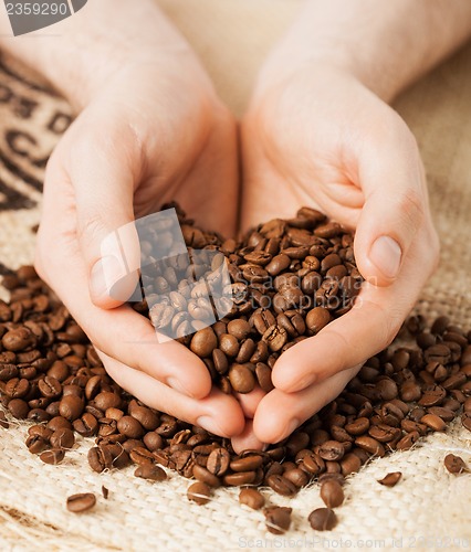 Image of man holding coffee beans