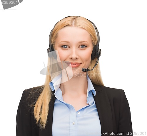 Image of friendly female helpline operator