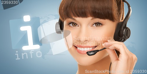 Image of futuristic female helpline operator