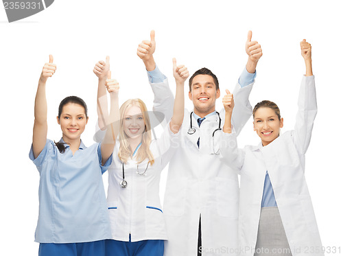 Image of professional young team or group of doctors