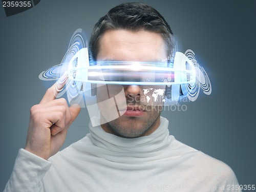 Image of man with digital glasses