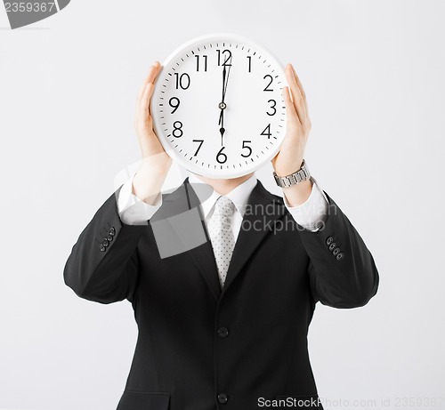 Image of man with wall clock