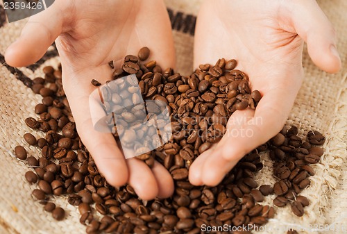 Image of man holding coffee beans