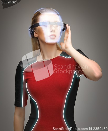 Image of woman with futuristic glasses