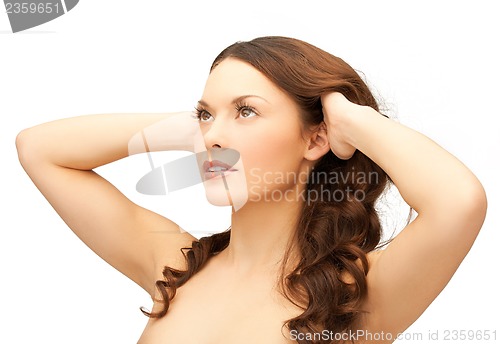 Image of beautiful woman with long hair