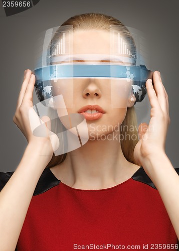 Image of woman with futuristic glasses