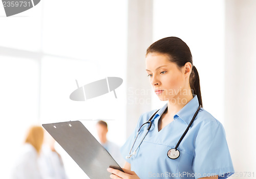 Image of female doctor or nurse in hospital