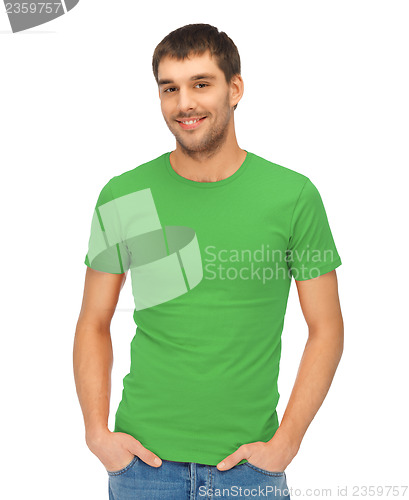 Image of handsome man in green shirt