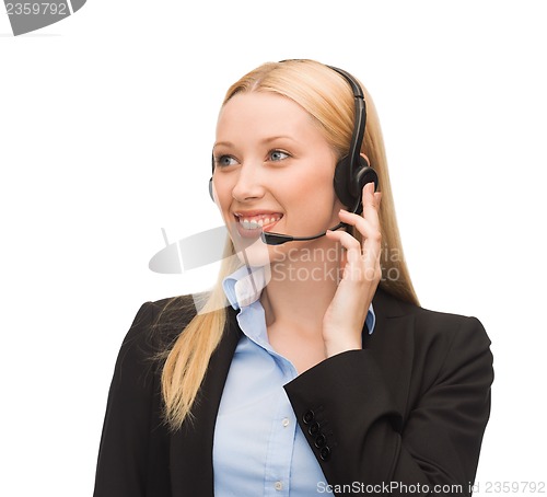 Image of friendly female helpline operator