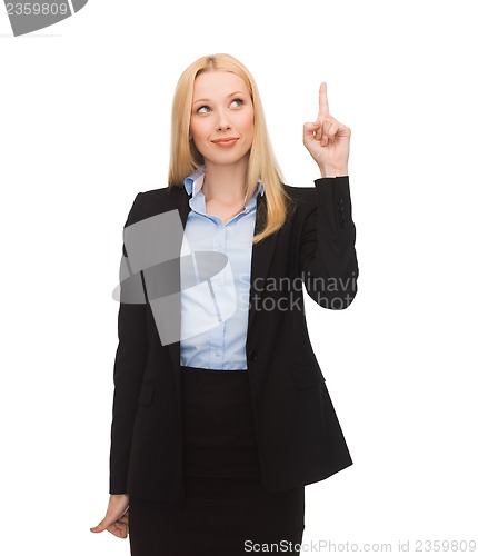 Image of woman with her finger up