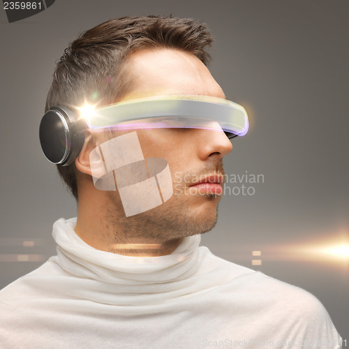 Image of man with futuristic glasses