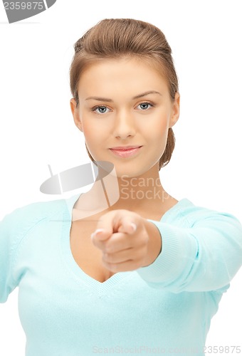 Image of businesswoman pointing her finger