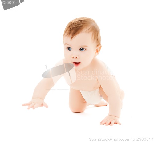 Image of crawling curious baby