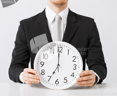 Image of man with wall clock