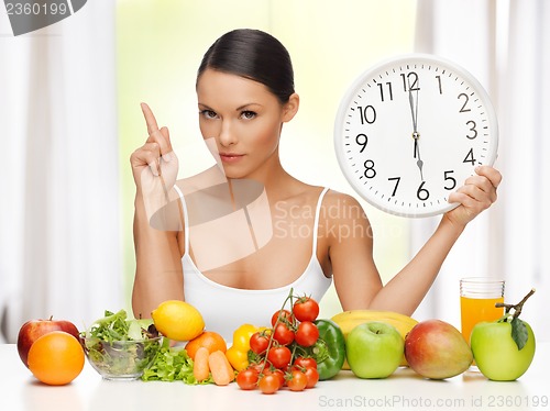 Image of woman with big clock