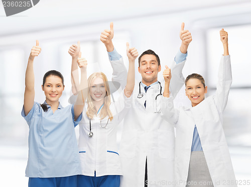 Image of professional young team or group of doctors