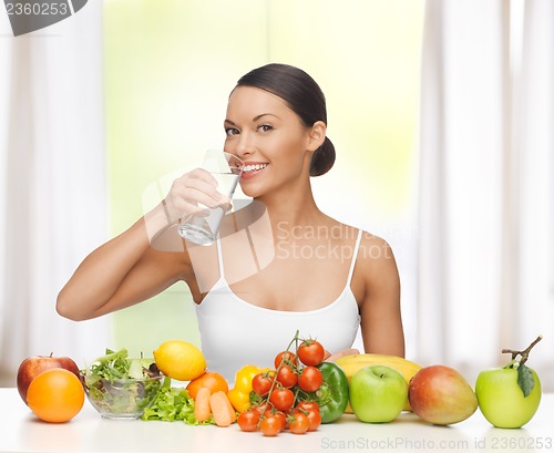 Image of woman with healthy food