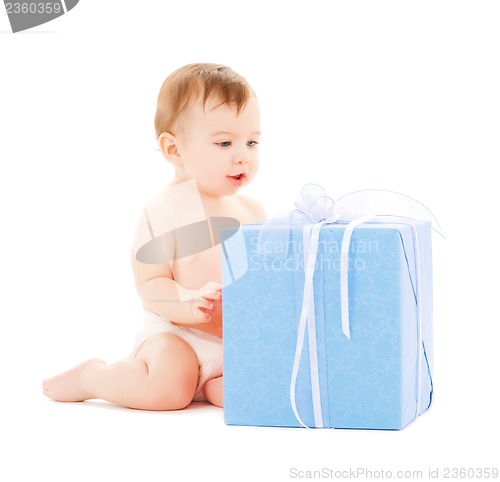 Image of happy child with gift box