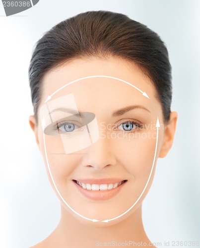 Image of face and hands of beautiful woman