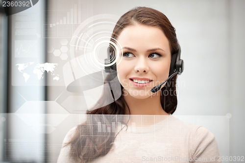 Image of futuristic female helpline operator