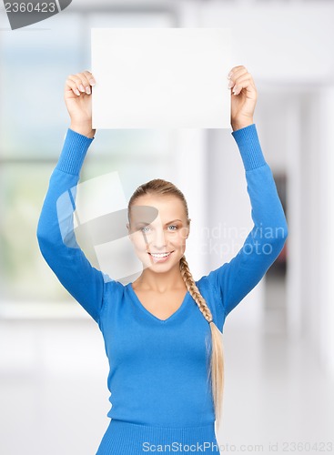 Image of woman with blank board