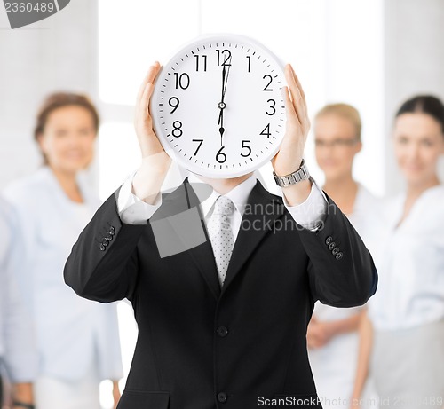 Image of man with wall clock