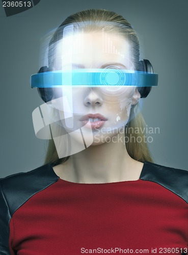 Image of woman with futuristic glasses