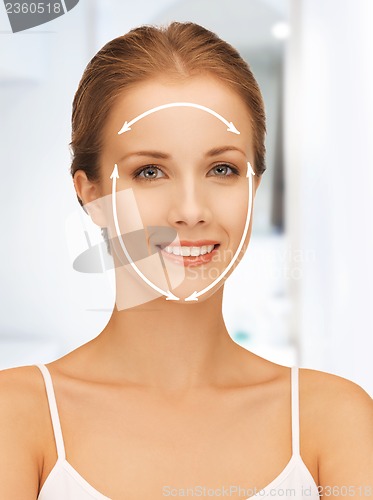 Image of face and hands of beautiful woman