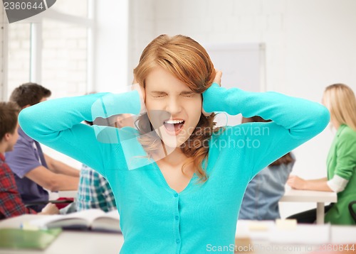 Image of student screaming at school