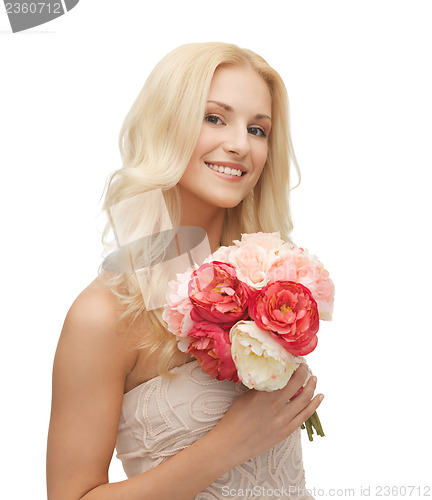 Image of woman with bouquet of flowers