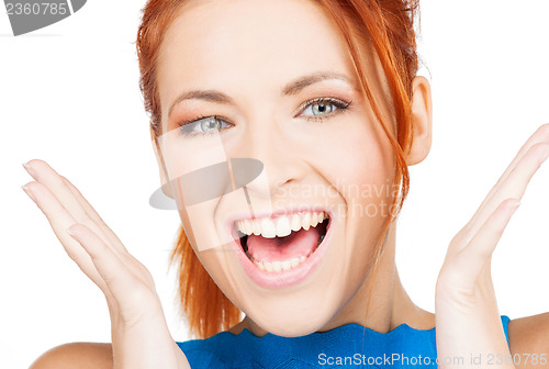 Image of excited face of woman