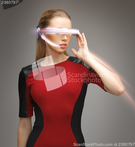 Image of woman with futuristic glasses