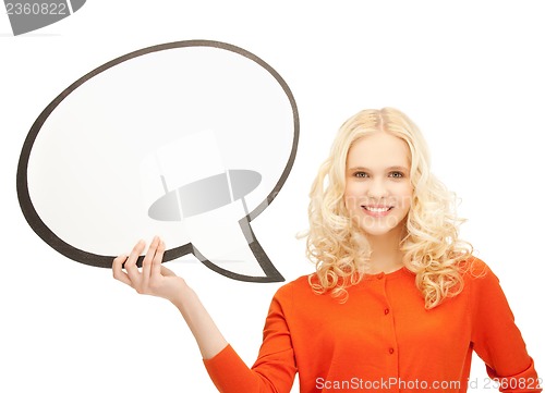 Image of smiling student with blank text bubble