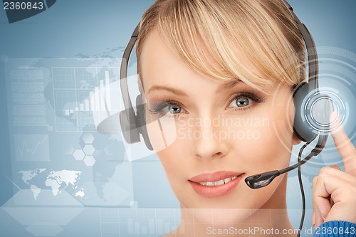 Image of futuristic female helpline operator