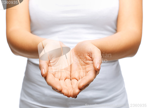 Image of womans cupped hands