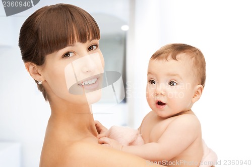 Image of happy mother with adorable baby